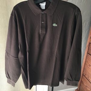 LaCoste Devanlay Brown long sleeve XL Polo shirt